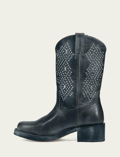 FRYE Women's Off Black Campus Deco Stud Boot