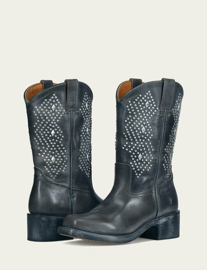 FRYE Women's Off Black Campus Deco Stud Boot