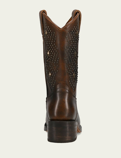 FRYE Women's Dark Brown Campus Deco Stud Boot