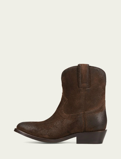 FRYE Women's Chocolate Suede Billy Short Bootie