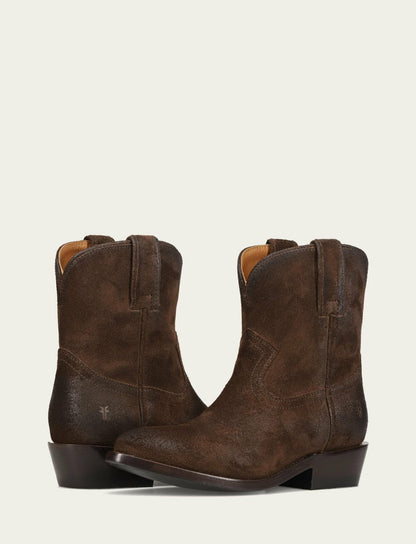 FRYE Women's Chocolate Suede Billy Short Bootie