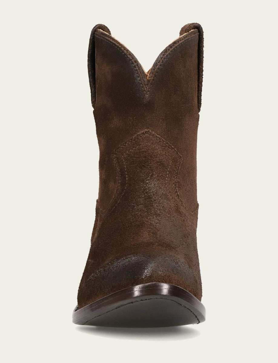 FRYE Women's Chocolate Suede Billy Short Bootie