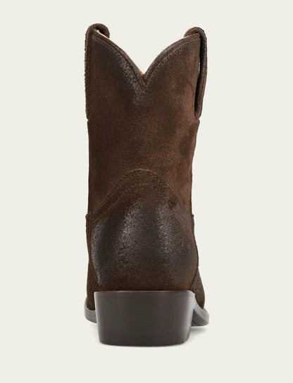 FRYE Women's Chocolate Suede Billy Short Bootie