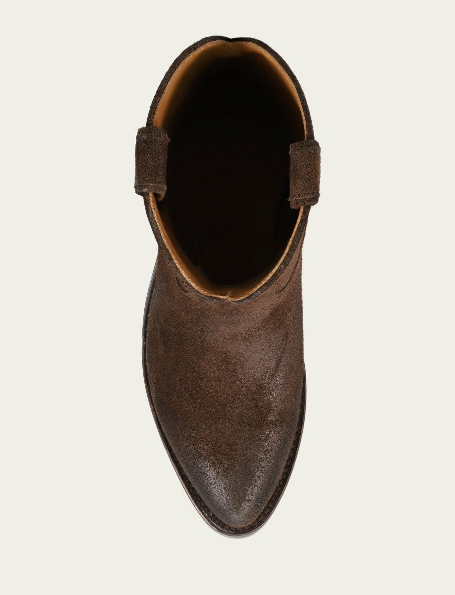 FRYE Women's Chocolate Suede Billy Short Bootie