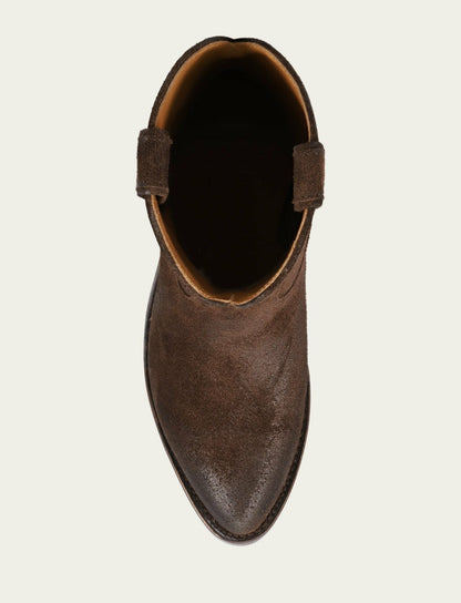 FRYE Women's Chocolate Suede Billy Short Bootie