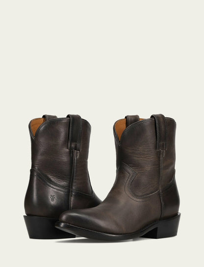 FRYE Women's Black Graphite Billy Short Leather Bootie