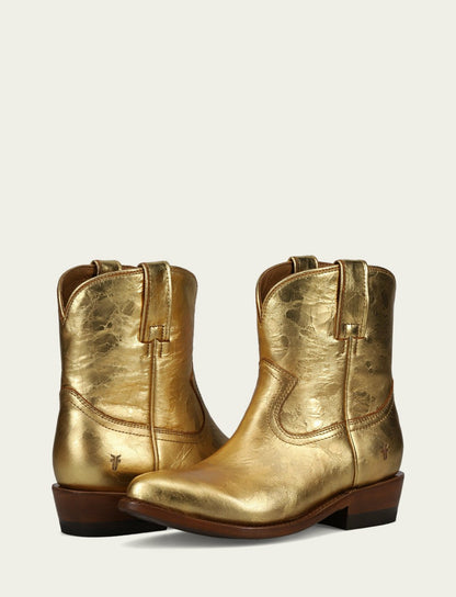 FRYE Women's Gold Metallic Billy Short Bootie