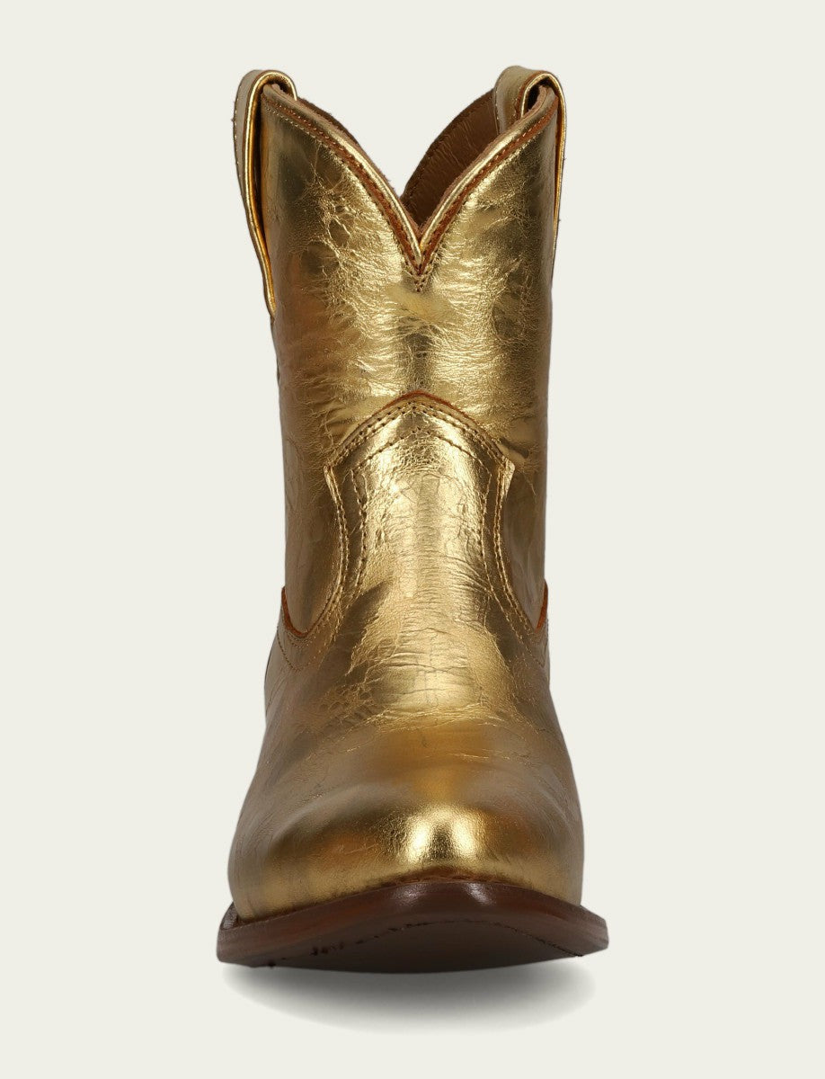 FRYE Women's Gold Metallic Billy Short Bootie