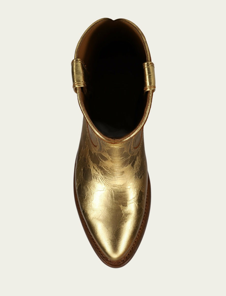 FRYE Women's Gold Metallic Billy Short Bootie