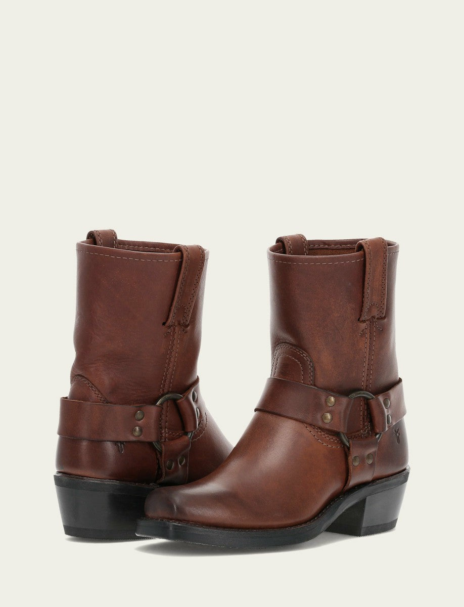 FRYE Women's Cognac Harness 8R Booties