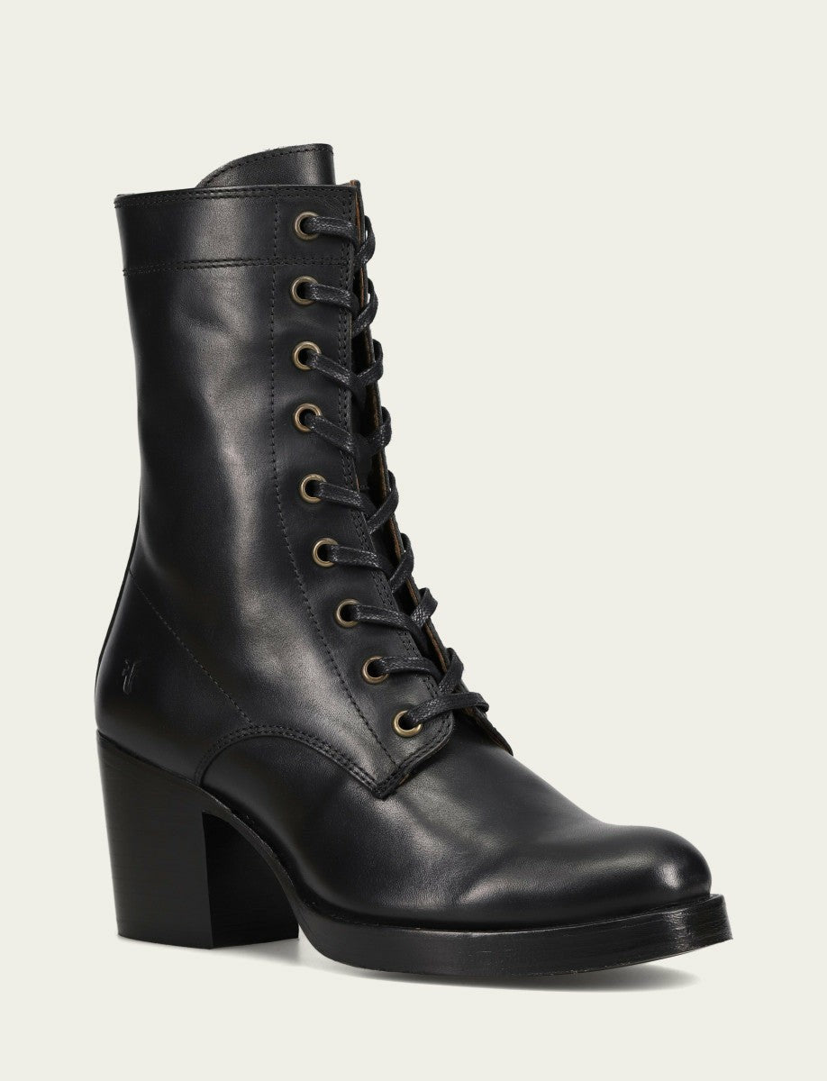 FRYE Women's Black Jean Lace Up Boot