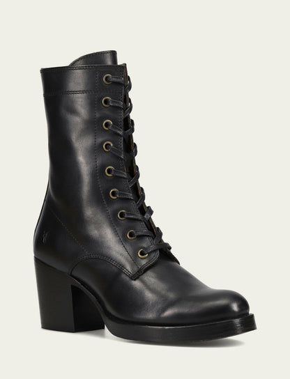 FRYE Women's Black Jean Lace Up Boot