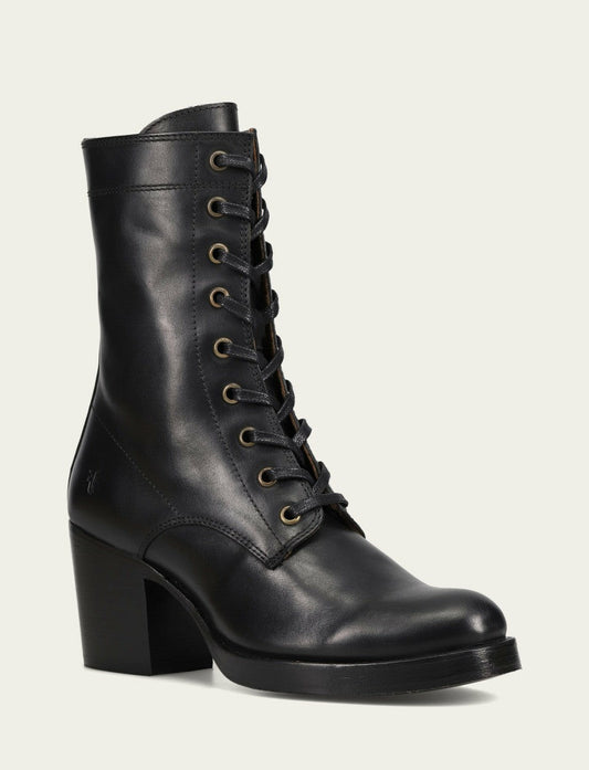 FRYE Women's Black Jean Lace Up Boot