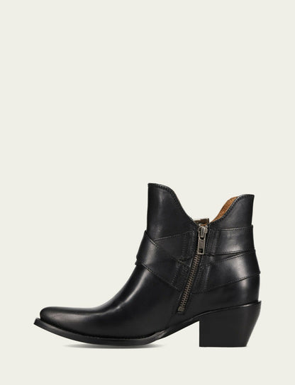 FRYE Women’s Black Sacha Multi-Strap Ankle Booties