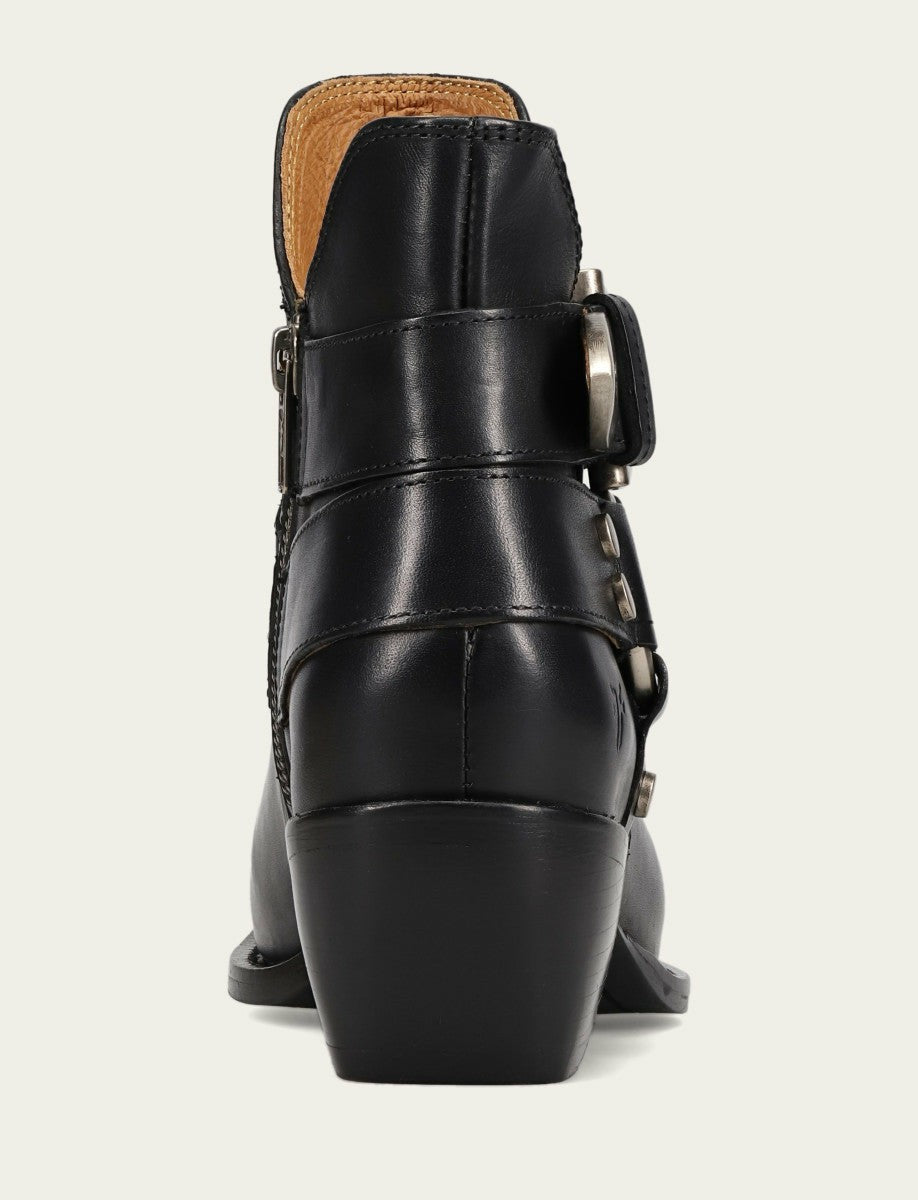 FRYE Women’s Black Sacha Multi-Strap Ankle Booties