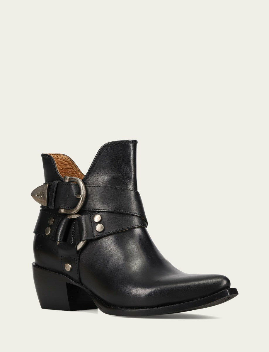FRYE Women’s Black Sacha Multi-Strap Ankle Booties