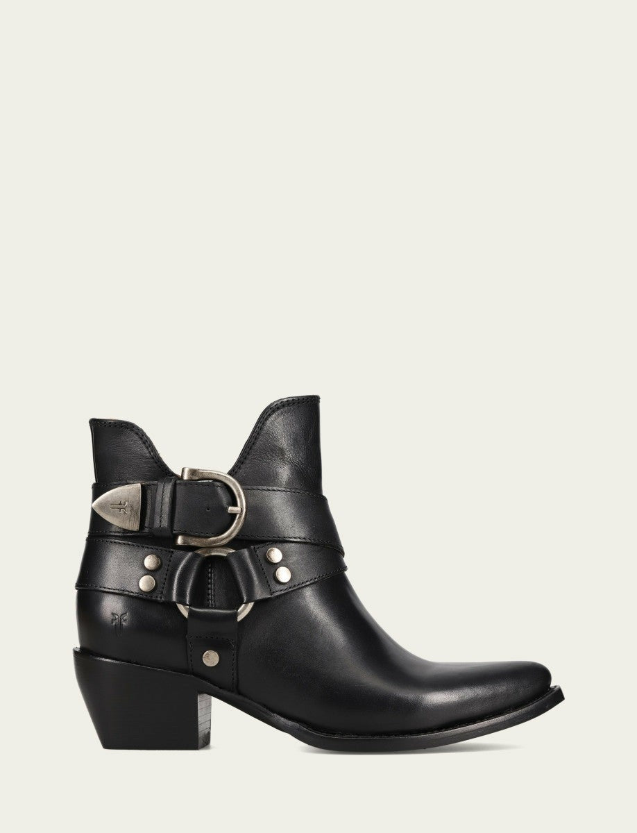 FRYE Women’s Black Sacha Multi-Strap Ankle Booties