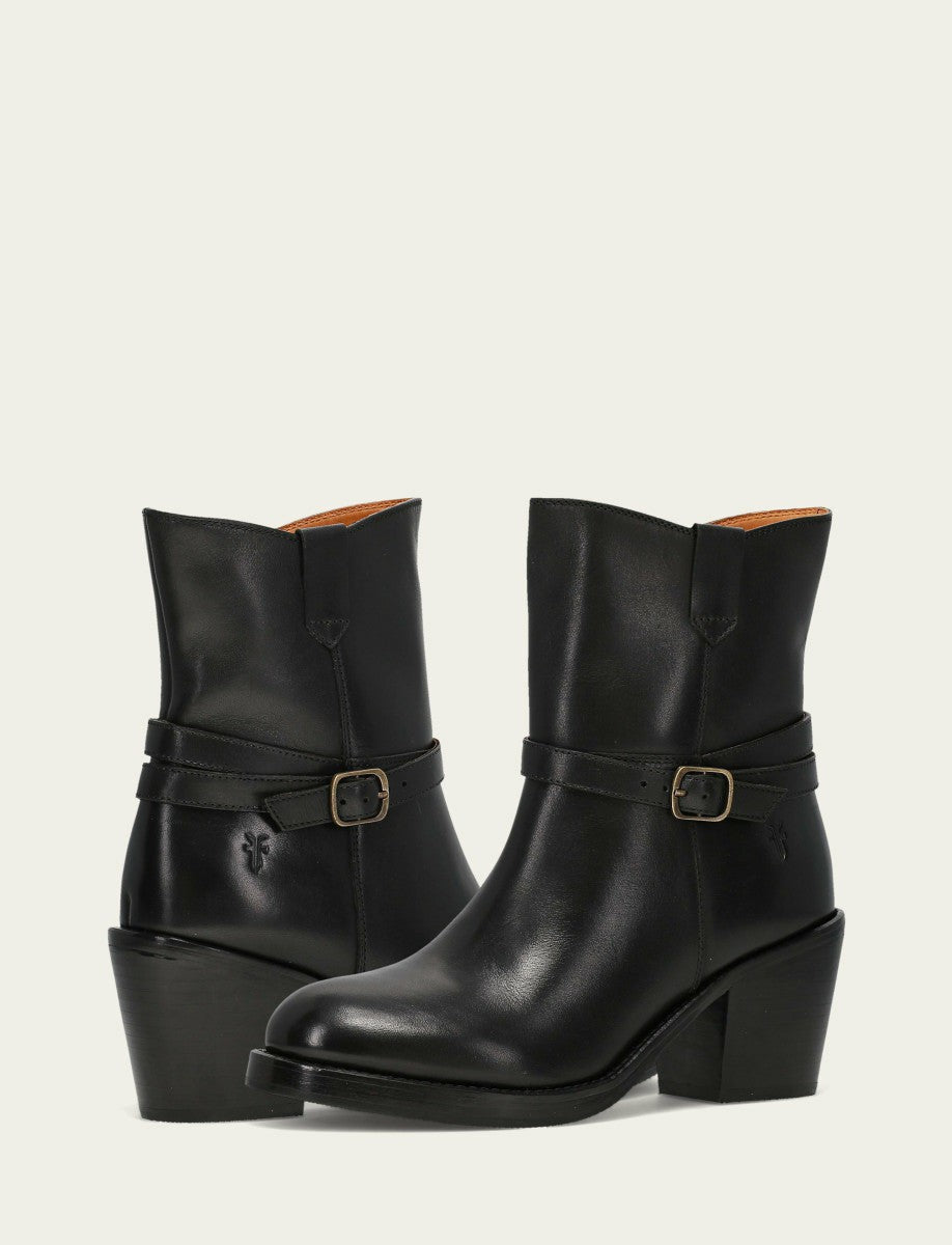 FRYE Women's Black Rylee Belted Inside Zip Boot