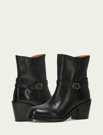 FRYE Women's Black Rylee Belted Inside Zip Boot
