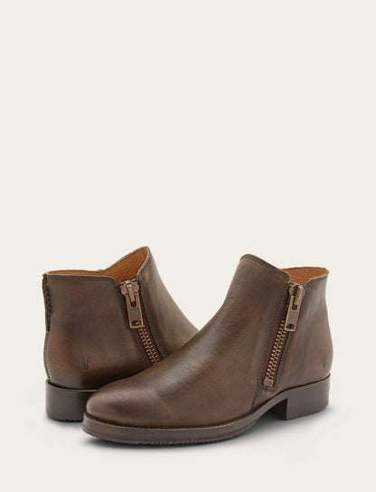 FRYE Women's Dark Brown Madison Moto Shooties