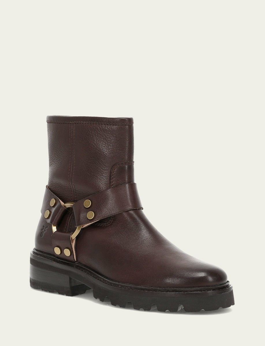 FRYE Women's Chocolate Olivia Harness Short Booties