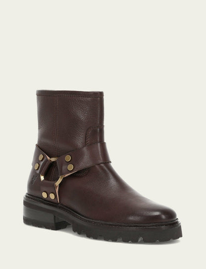 FRYE Women's Chocolate Olivia Harness Short Booties
