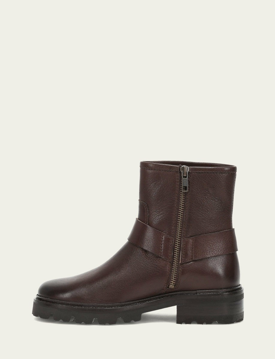 FRYE Women's Chocolate Olivia Harness Short Booties