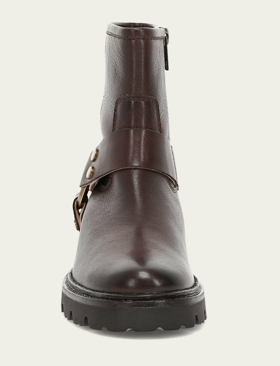 FRYE Women's Chocolate Olivia Harness Short Booties