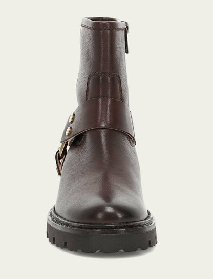 FRYE Women's Chocolate Olivia Harness Short Booties