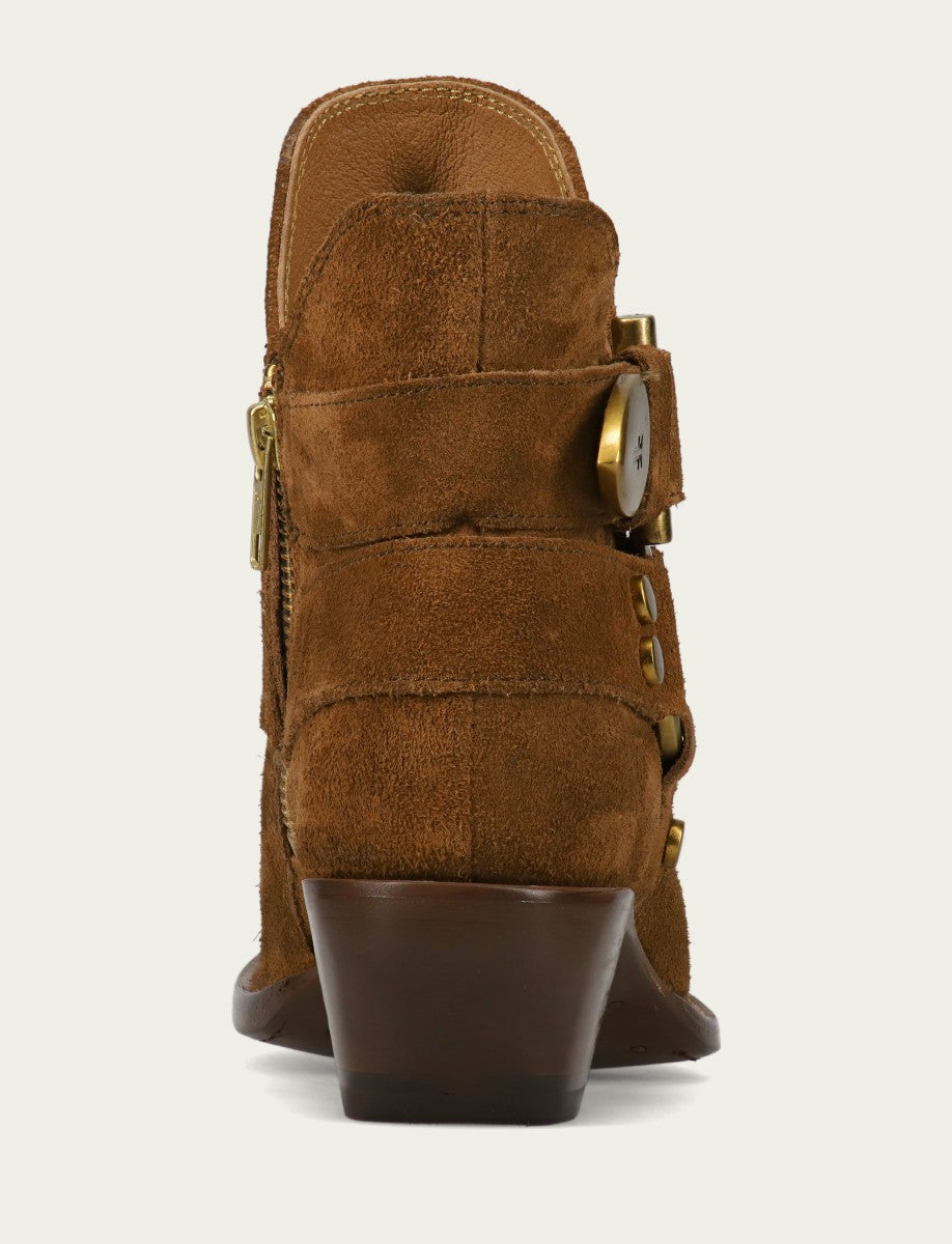 FRYE Women's Bark Sacha Multi Strap Booties