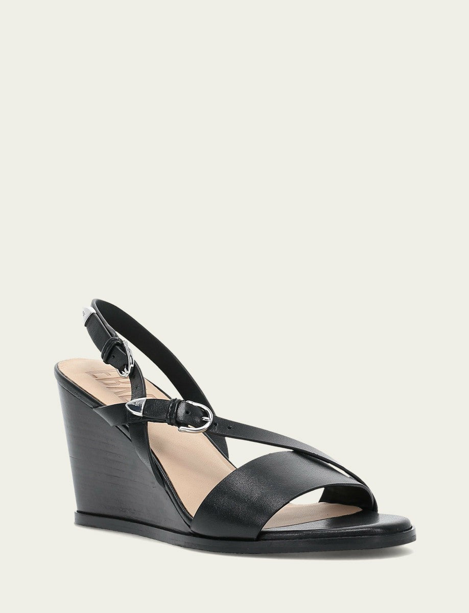FRYE Women's Black Rachel Buckle Sandals