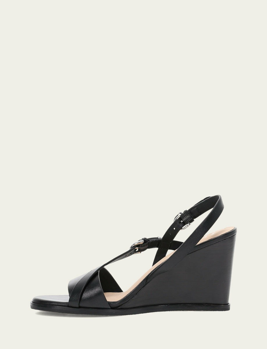 FRYE Women's Black Rachel Buckle Sandals