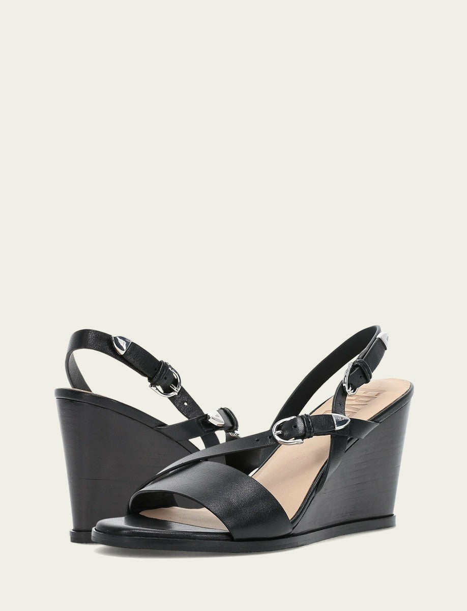 FRYE Women's Black Rachel Buckle Sandals