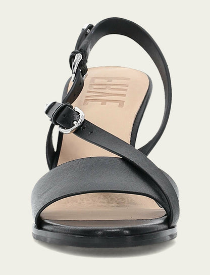 FRYE Women's Black Rachel Buckle Sandals