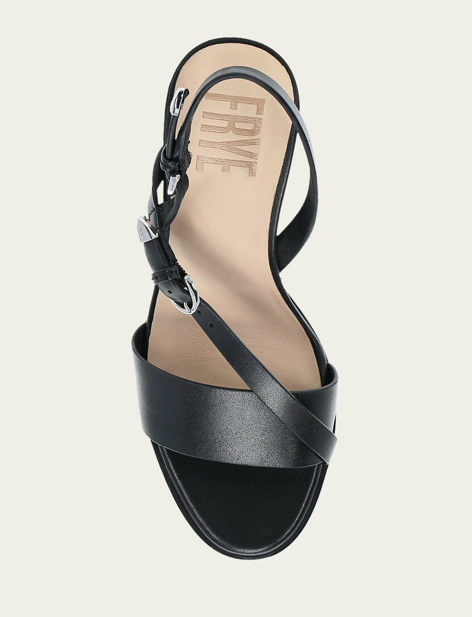 FRYE Women's Black Rachel Buckle Sandals