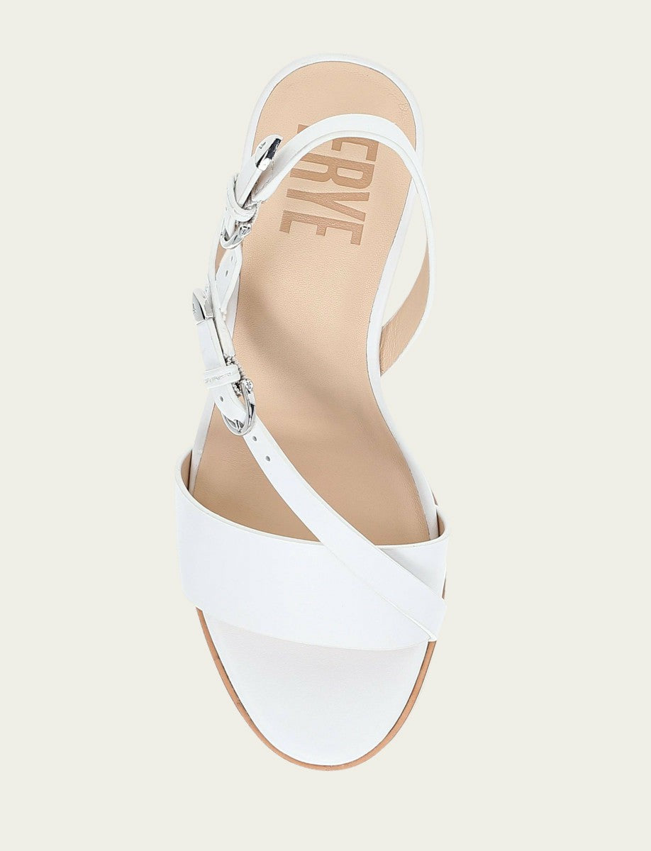 FRYE Women's White Rachel Buckle Sandals
