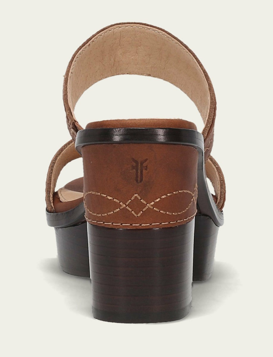 FRYE Women's Saddle Pipa Woodstock 2 Band Platform Sandals