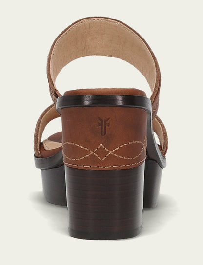 FRYE Women's Saddle Pipa Woodstock 2 Band Platform Sandals
