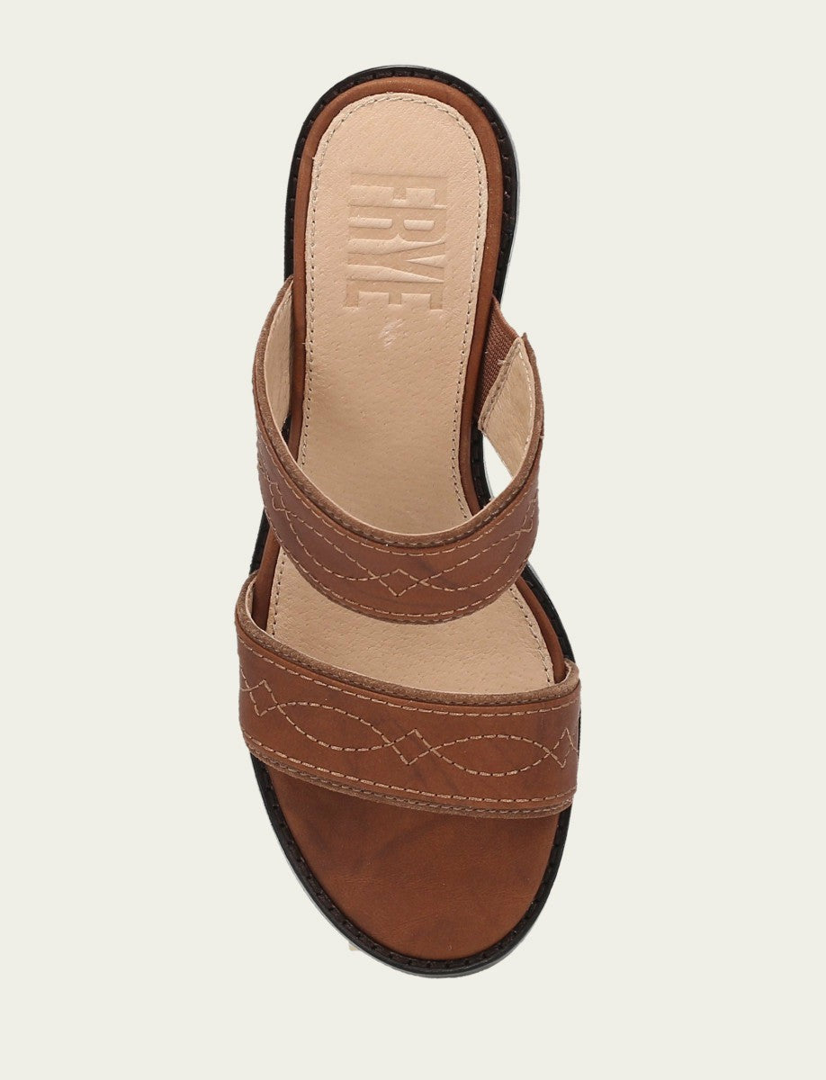 FRYE Women's Saddle Pipa Woodstock 2 Band Platform Sandals