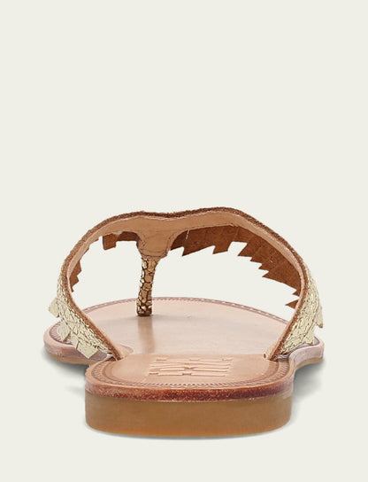 FRYE Women's Gold Mirror Ava Fringe Sandals