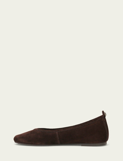 FRYE Women's Chocolate Suede Hayley Ballet Flat