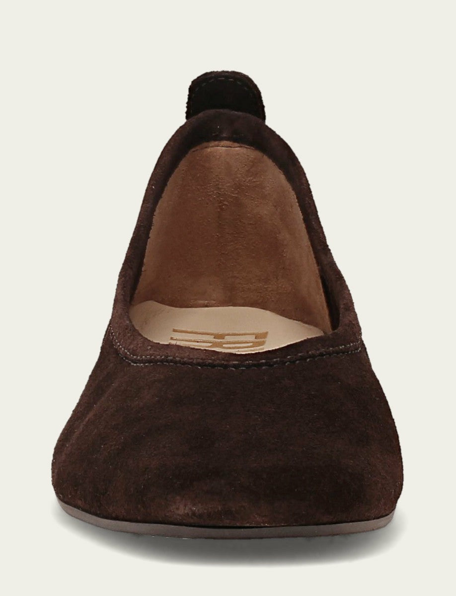FRYE Women's Chocolate Suede Hayley Ballet Flat
