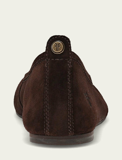 FRYE Women's Chocolate Suede Hayley Ballet Flat