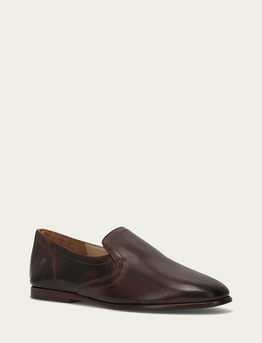 FRYE Women's Dark Brown Faith Slip On Loafer