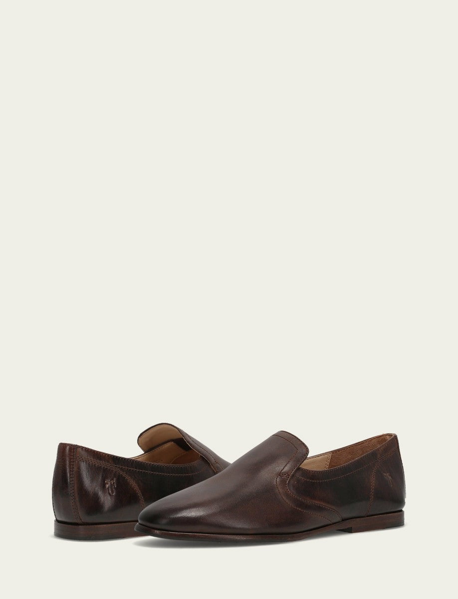 FRYE Women's Dark Brown Faith Slip On Loafer