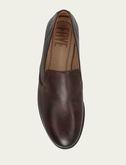 FRYE Women's Dark Brown Faith Slip On Loafer