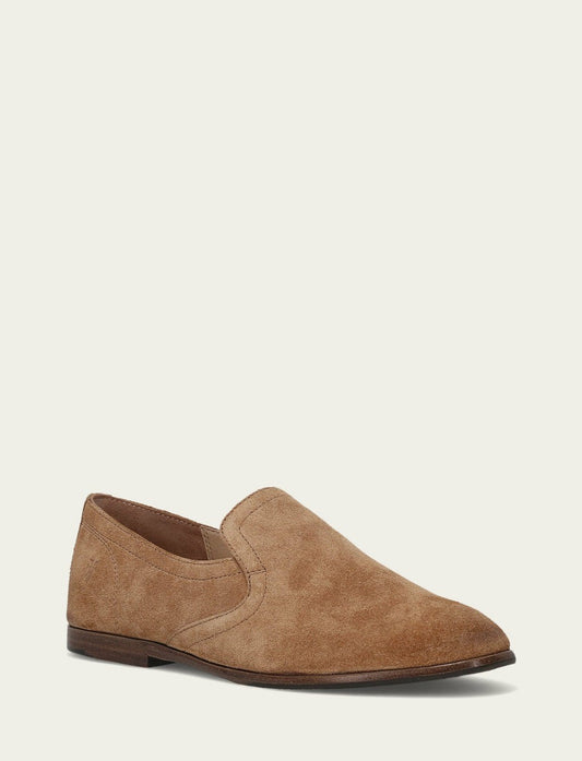 FRYE Women's Almond Suede Faith Slip On Loafer