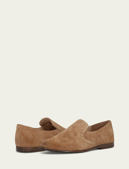 FRYE Women's Almond Suede Faith Slip On Loafer
