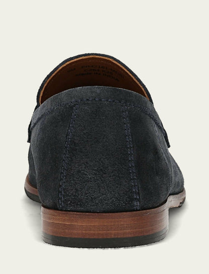 FRYE Men’s Midnight Blue Suede Graham Penny Casual Leather Shoes