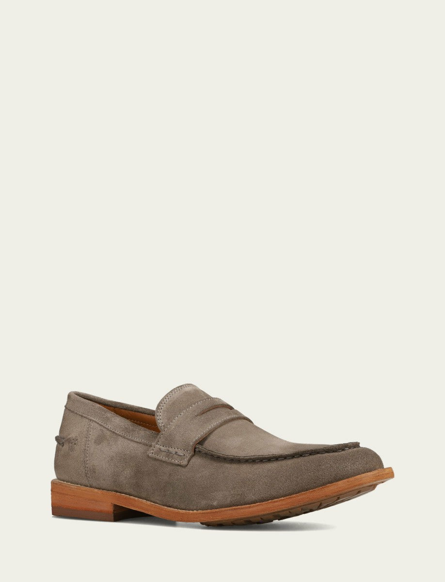 FRYE Men’s Steel Suede Tyler Flex Penny Casual Leather Shoes